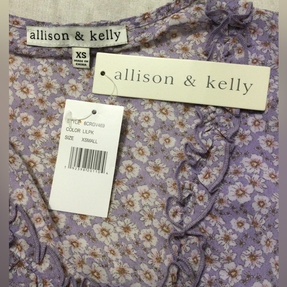Allison & Kelly Purple Flower Spring Dress Size XS - Picture 7 of 9